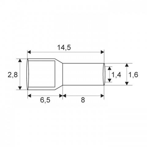 Varf terminal cablu de 1 mm rosu