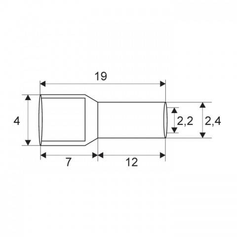 Varf terminal cablu de 2.5 mm albastru