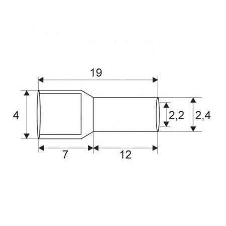 Varf terminal cablu de 2.5 mm albastru