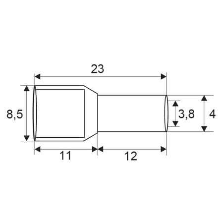 Varf terminal cablu de 2x4 mm 1buc