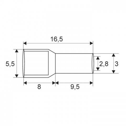 Varf terminal cablu de 4 mm gri