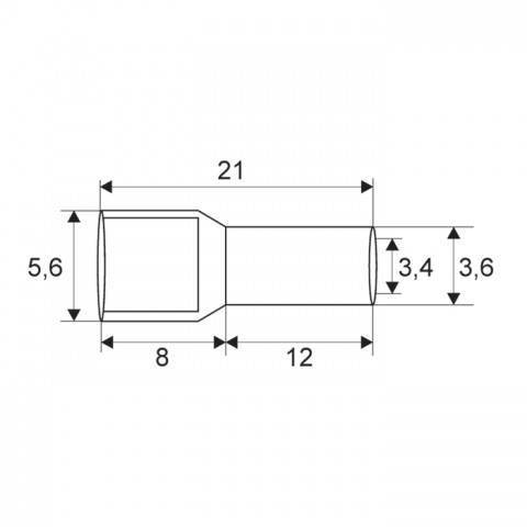 Varf terminal cablu de 6 mm galben