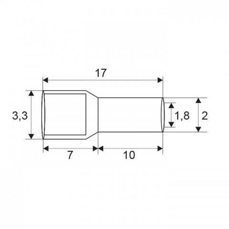 Varf terminal pentru cablu 1.5 mm 10mm negru