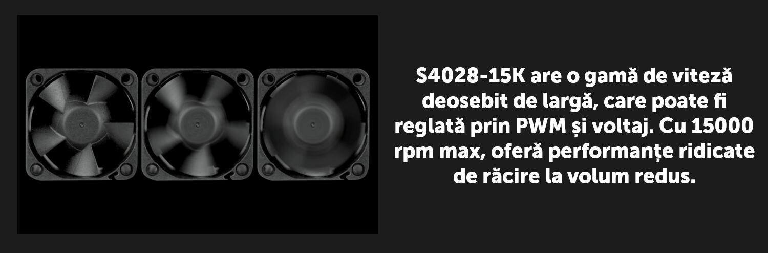 Ventilator ARCTIC S4028-15K 40x40x28 mm 12V 0.47A negru ACFAN00264A