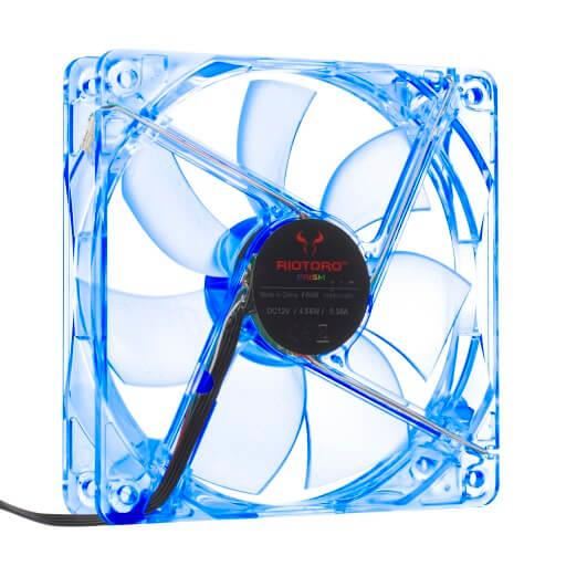 Ventilator Riotoro Cross-X Clear Classic 120mm iluminare albastra